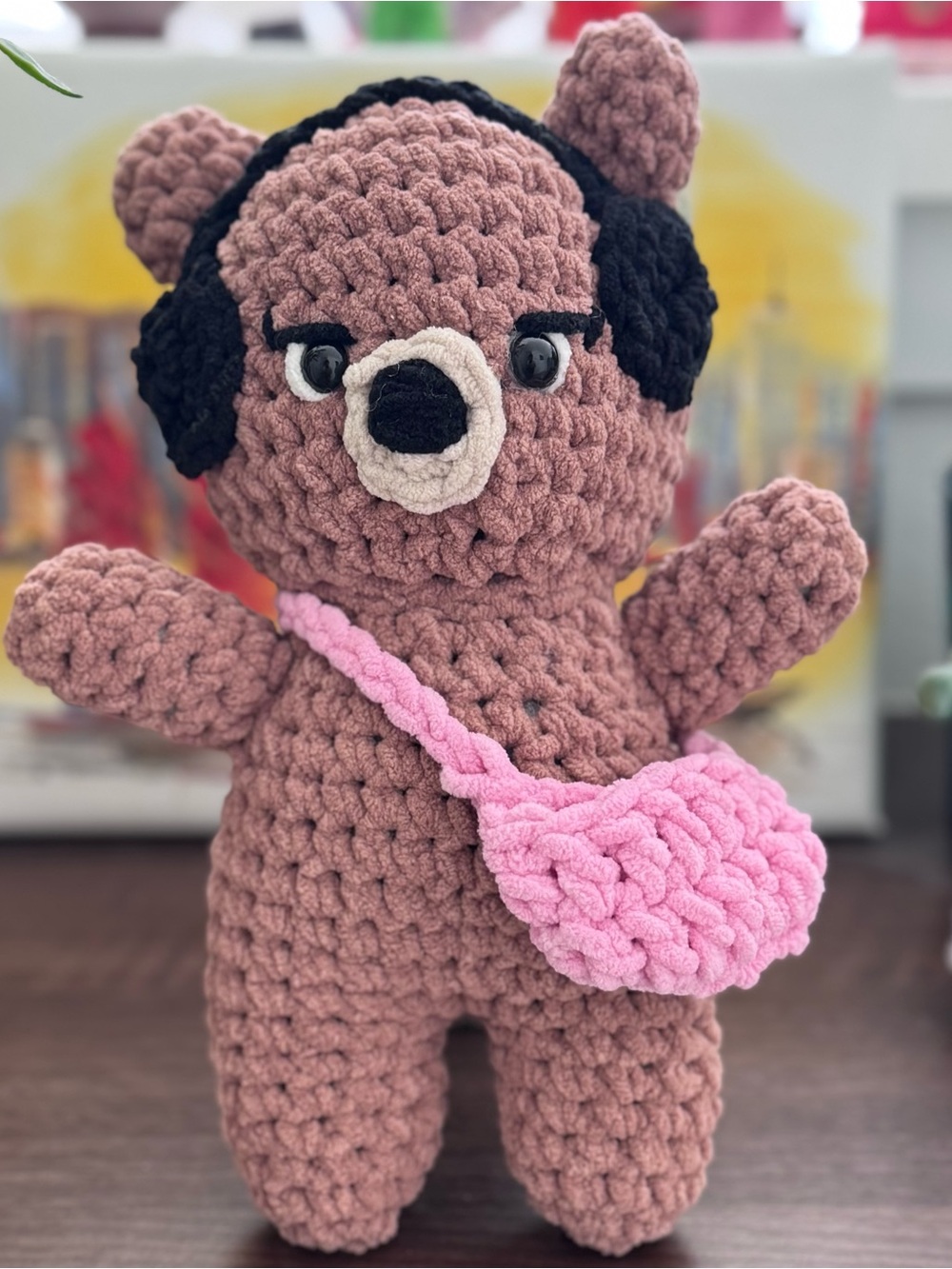 Super Cute ‘Bubbles’ The Bear Crochet Doll, Handmade Crochet Decor Gift